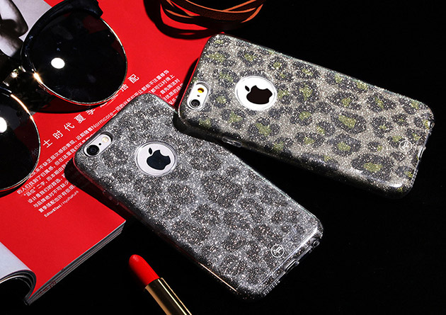 เคสกลิตเตอร์กากเพชร ลายเสือดาว iPhone 6s